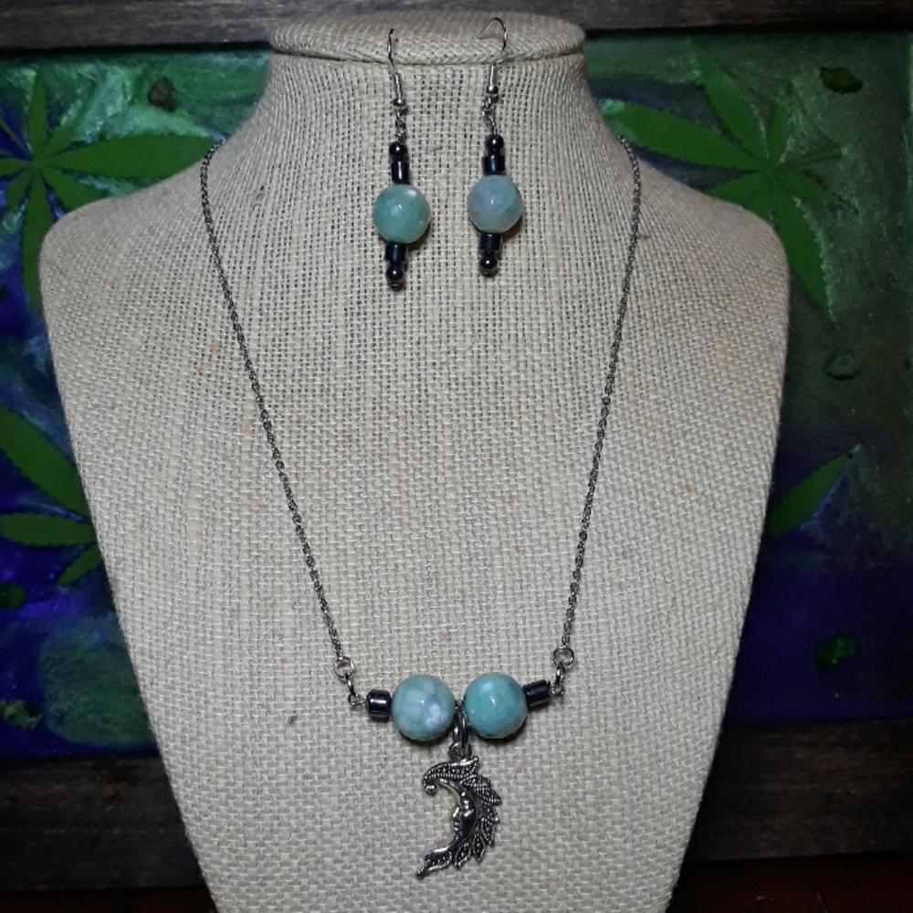 Amazonite Hematite & Moon set